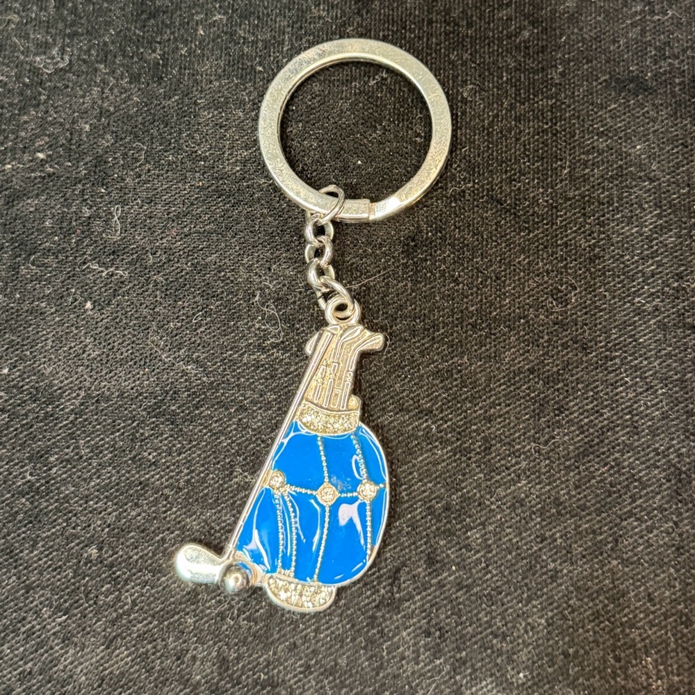 Elegant Blue and Silver Keychain